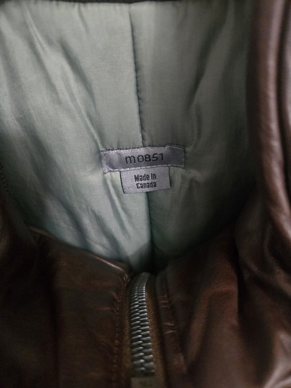 Men's Dark Brown Leather Field Jacket with Hood - Picture 2 of 3